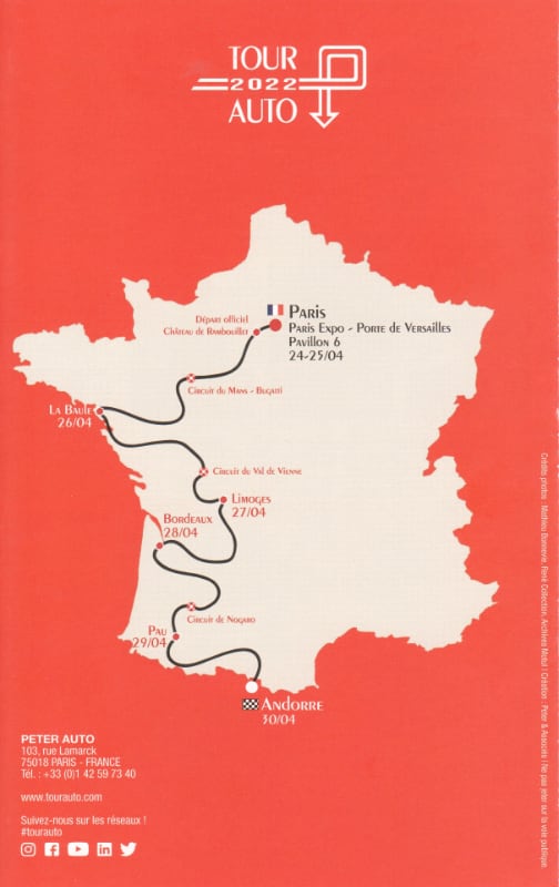 Parcours du Tour de France auto 2022
