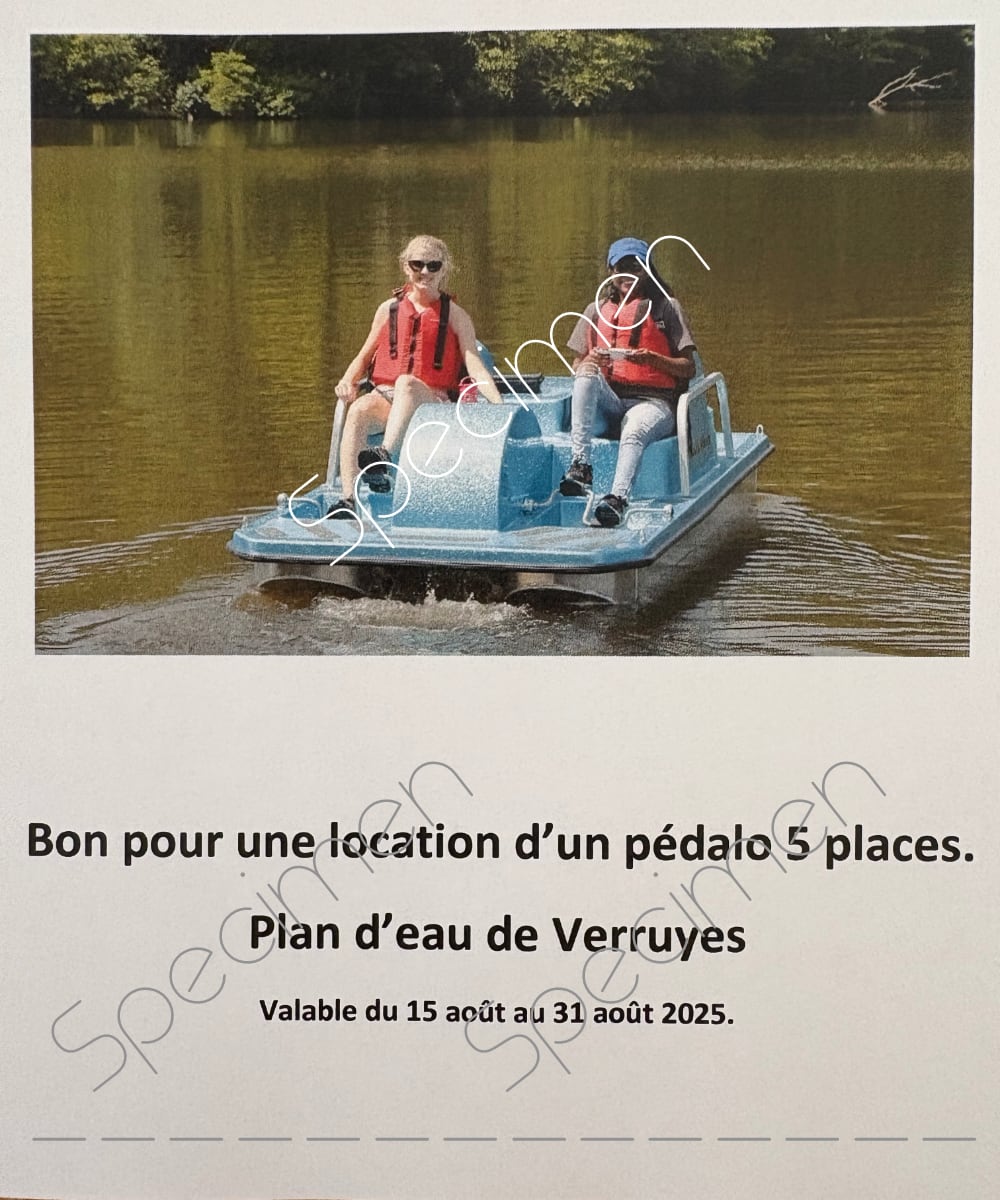 Bon pour location de pédalo
